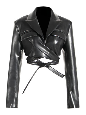 Cross Lace Up Jacket Women Spring