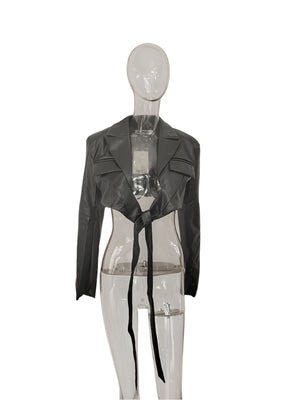 Cross Lace Up Jacket Women Spring