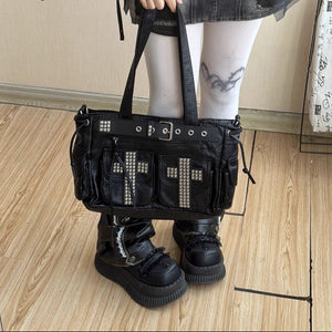 Cross Studded Black Y2k Purse
