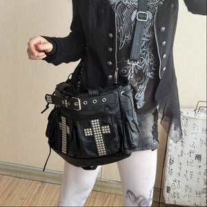 Cross Studded Black Y2k Purse