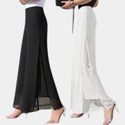 Pantalones de falda de cintura alta con culottes