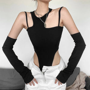 Cut Out Black Bodysuit stylish