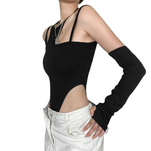 Cut Out Black Bodysuit stylish