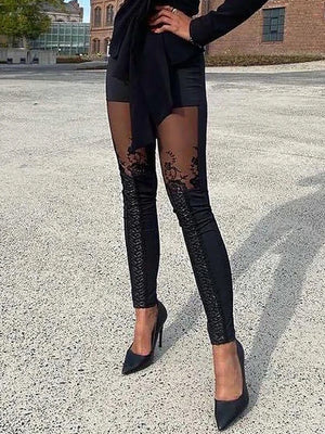 Cut Out Black Pants