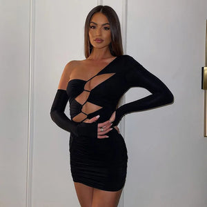 Cut Out Bodycon Dress Long Sleeve