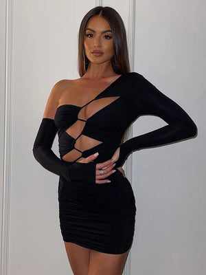 Cut Out Bodycon Dress Long Sleeve