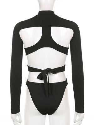 Cut Out Bodysuit Black