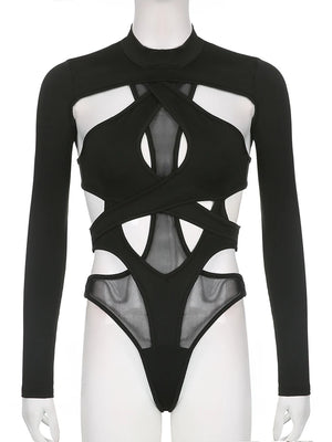 Cut Out Bodysuit Black