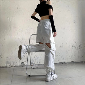 Cut Out Buckle Pants