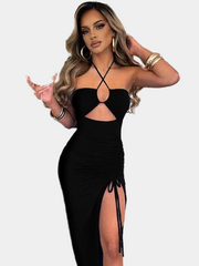Robe de cocktail découpée