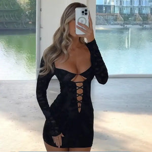 Cut Out Dress Long Sleeves