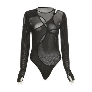 cut out mesh bodysuit