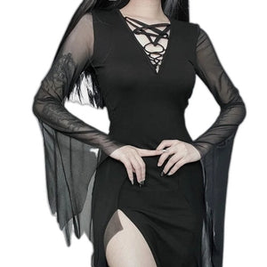 Cut Out Midi Dress Black - product view on white background