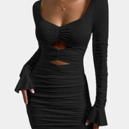 Cut Out Mini Dress Long Sleeve