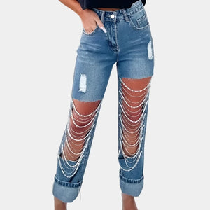 Cut Out Pants Jean