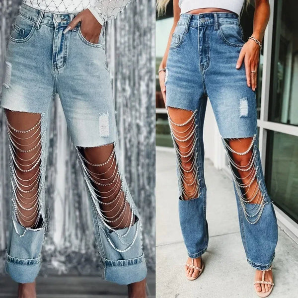 Cut Out Pants Jean