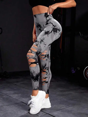 Cut Out PU Leather Pants