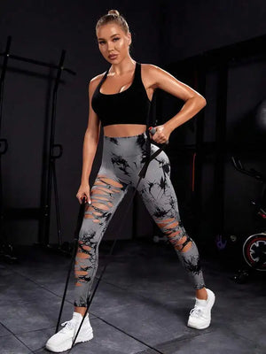 Cut Out PU Leather Pants