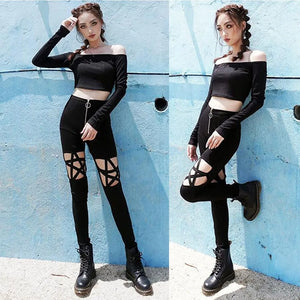 Cut Out Thigh Pants