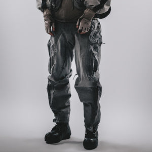 Cut Zipper Spliced Cyberpunk Pants