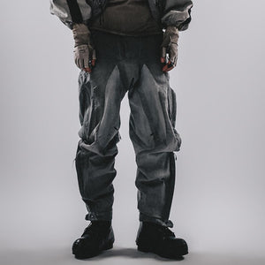 Cut Zipper Spliced Cyberpunk Pants