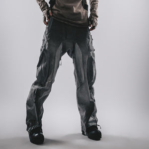 Cut Zipper Spliced Cyberpunk Pants