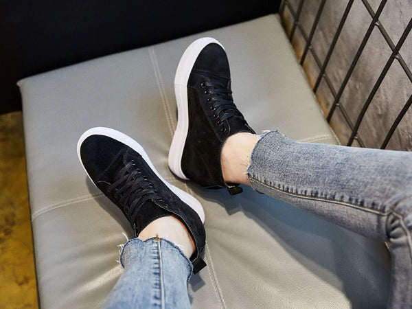 Cute Black Platform Sneakers