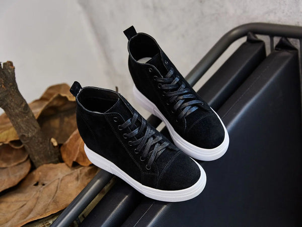 Cute Black Platform Sneakers