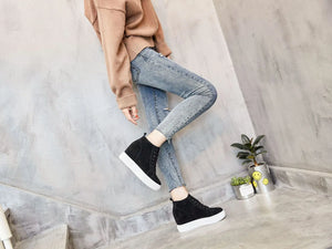 Cute New Black Platform Sneakers