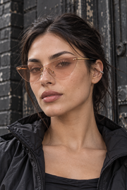 Bezramkowe okulary cyberpunk typu kocie oko