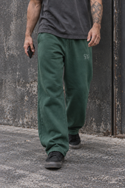 Unisex fleecejoggebukser med vintage-vask og tønneformet bein
