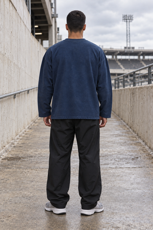 Y2K Dragon Long Sleeve Tee — Navy Blue — matching back campaign view, plain back
