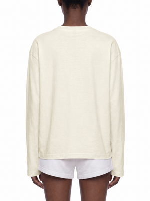 Y2K Dragon Long Sleeve Tee — Apricot — plain back, recolored from unavailable pink