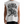 A model wears the heather grey tee, a mechanical dragon head printed under black lettering