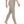 The model walking in the khaki leggings, three-quarter view, the knit following the leg