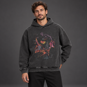 Graffiti Graphic Black Y2K Hoodie