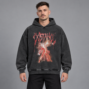 Grafisk Y2K-hoodie med lynkraft