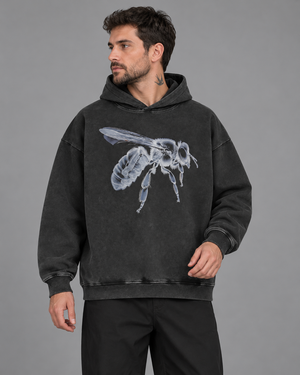Oversized Y2K-hoodie med gedehams