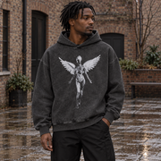 Y2K hoodie ar eņģeļa statuju