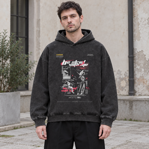 Hanorac Y2K Negru Decolorat