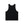 Back of the black tank shown small, flat, the neckline set higher at the back than at the front