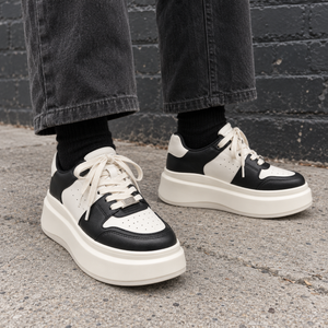 Białe sneakersy na platformie Metal