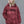 Model with a blonde fringe in the Dark Red distressed hoodie, front view of the CYBER TECHWEAR print and pocket