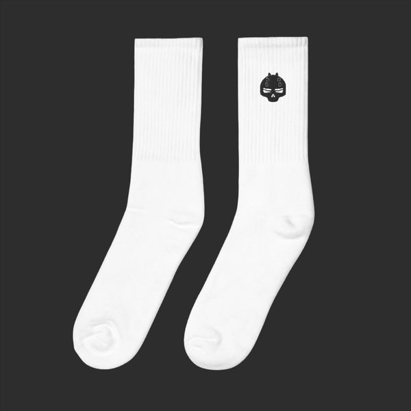 Cyber Skull White Socks