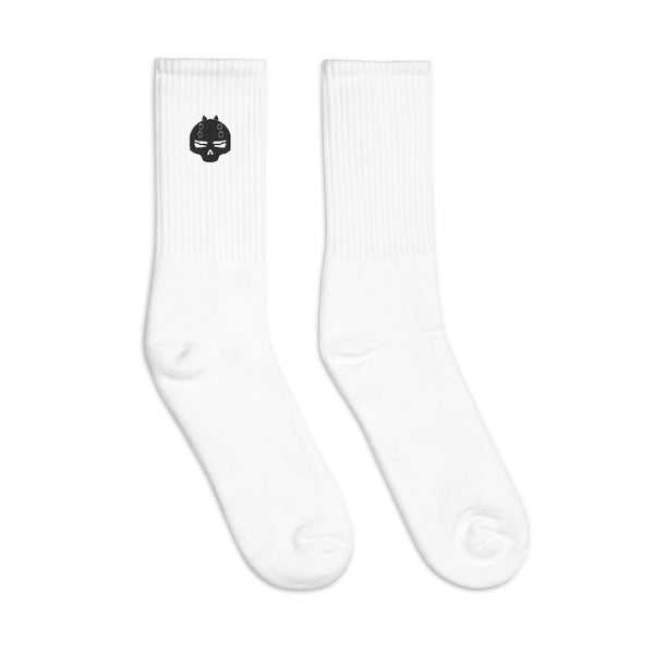 Cyber Skull White Socks