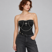 Stropløst crop top til kvinder