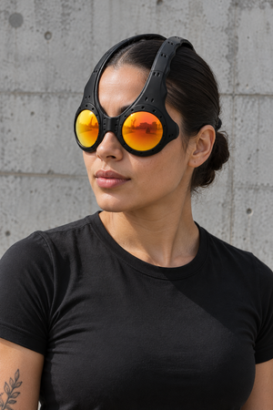 Cyberpunk-briller med alien-goggles