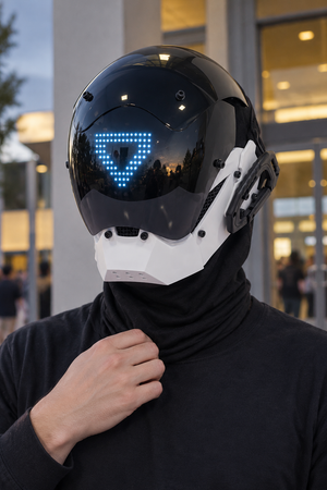 Bluetooth-LED-hjälm i cyberpunk-stil