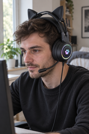 Katzenohren Gaming Cyberpunk-Headset