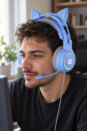 Katzenohren Gaming Cyberpunk-Headset